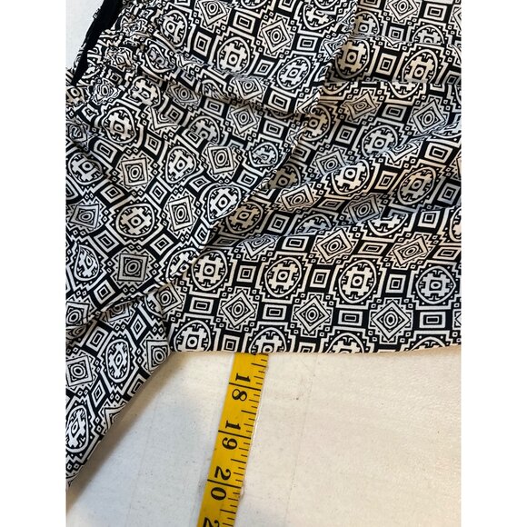 Libby Edelman Dress Black & Ivory Print Dress 3/4 Sleeve Large - Picture 5 of 8